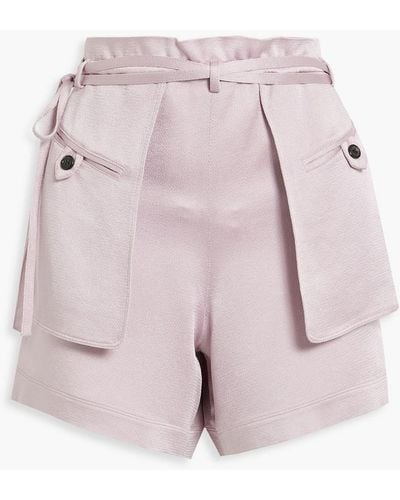 Valentino Garavani Mehrlagige shorts aus gehämmertem satin - Pink