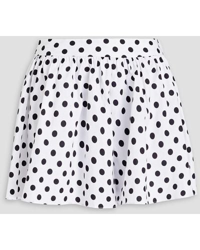 Caroline Constas Teagen shorts aus einer baumwollmischung mit polka-dots und raffung - Weiß