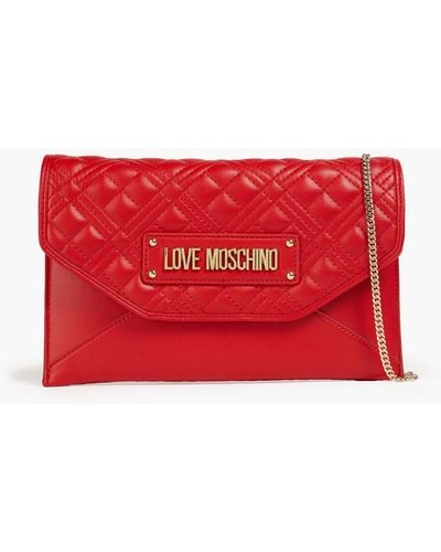 Love Moschino Schultertasche aus gestepptem kunstleder - Rot