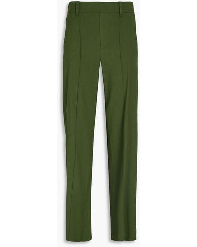 Vince Linen-blend Straight-leg Trousers - Green