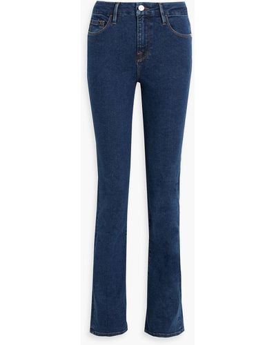 FRAME Le mini halbhohe bootcut-jeans - Blau
