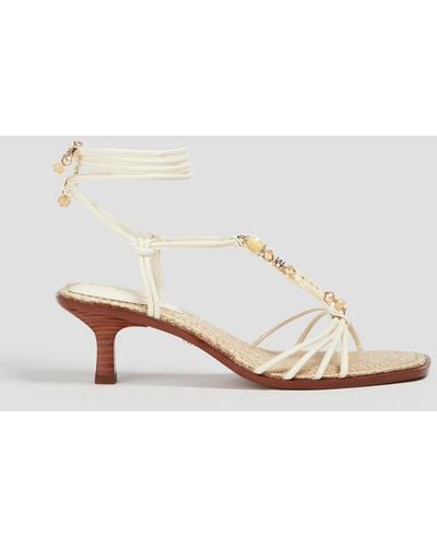 Sam Edelman Dacie Embellished Faux Leather Sandals - White