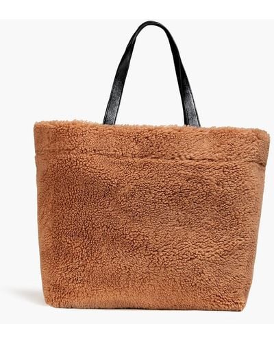 Stand Studio Shopping Faux Shearling Tote - Brown