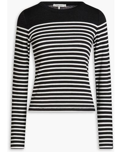 Rag & Bone Striped Knitted Sweater - Black