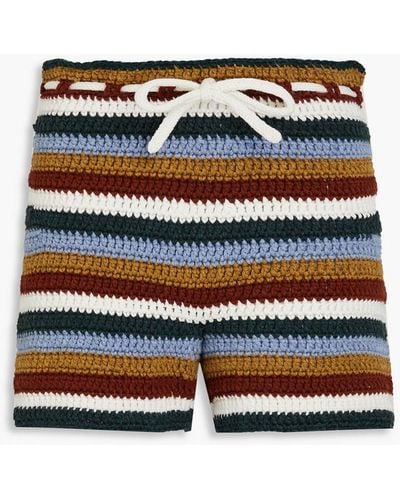 Khaite Luciano Striped Cashmere Shorts - Multicolour