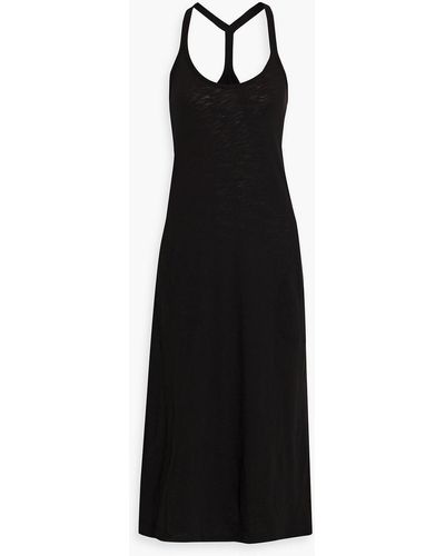 ATM Cotton-twill Midi Dress - Black