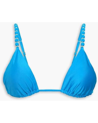 ViX Bead-embellished Triangle Bikini Top - Blue