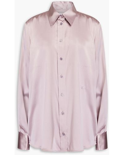 Helmut Lang Core Stretch-silk Satin Shirt - Pink