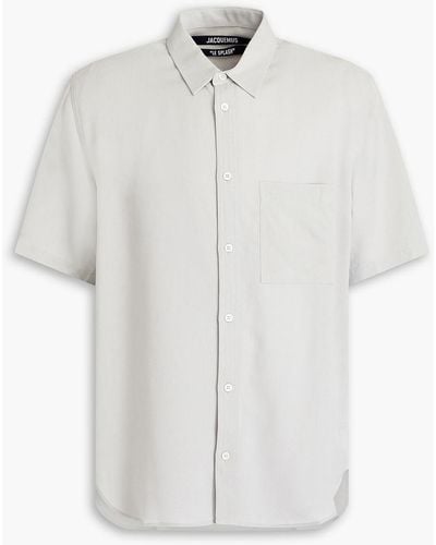 Jacquemus Embroidered Crepe Shirt - White