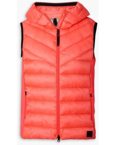 Bogner Rhea Jersey-trimmed Quilted Ripstop Hooded Vest - Pink