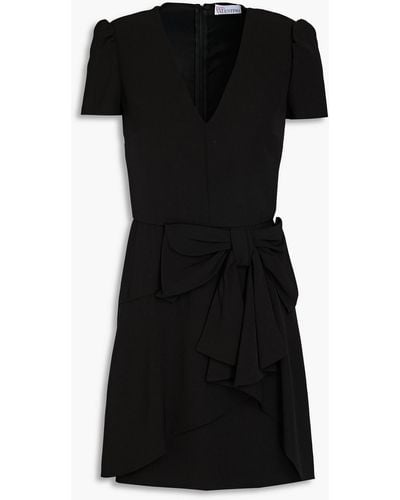 RED Valentino Bow-detailed Layered Crepe Mini Dress - Black