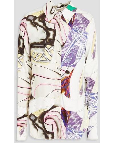 Stella McCartney Bedrucktes hemd aus crêpe de chine - Weiß