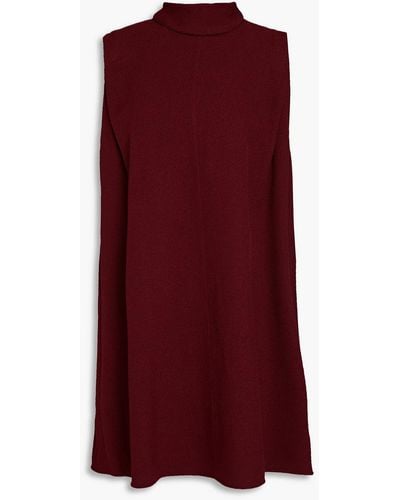 Victoria Beckham Pleated Crepe Mini Dress - Red