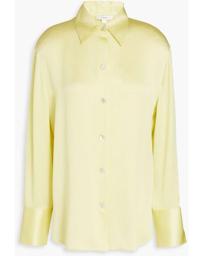 Vince Silk-satin Crepe Shirt - Yellow