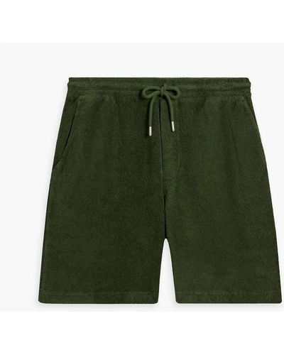 Hamilton and Hare Cotton-terry Drawstring Shorts - Green