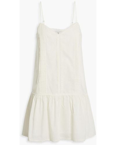 Joie Trinity Pintucked Cotton Mini Dress - White