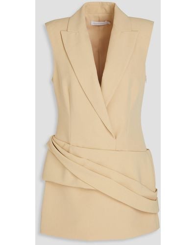 Jonathan Simkhai Messina Wrap-effect Crepe Mini Dress - Natural