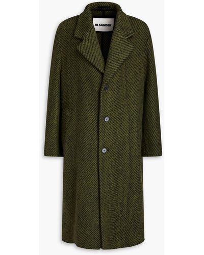 Jil Sander Wool-blend Bouclé Coat - Green