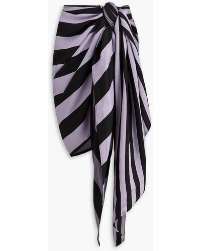 Bondi Born Maroma Striped Linen-blend Pareo - Black