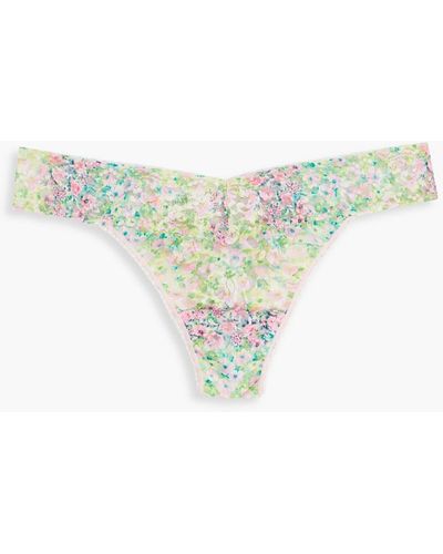 Hanky Panky Signature Floral-print Stretch-lace Low-rise Thong - Multicolour