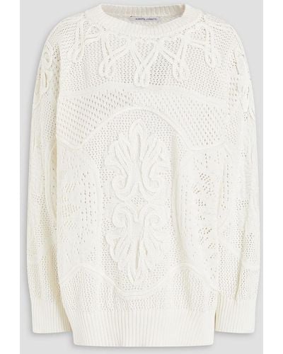 Alberta Ferretti Pointelle-knit Cotton Jumper - White