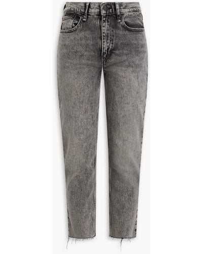 Rag & Bone Wren hoch sitzende jeans mit schmalem bein in ausgewaschener optik - Grau