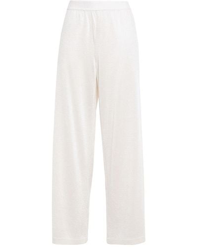 Missoni Cropped Metallic Knitted Wide-leg Pants - White