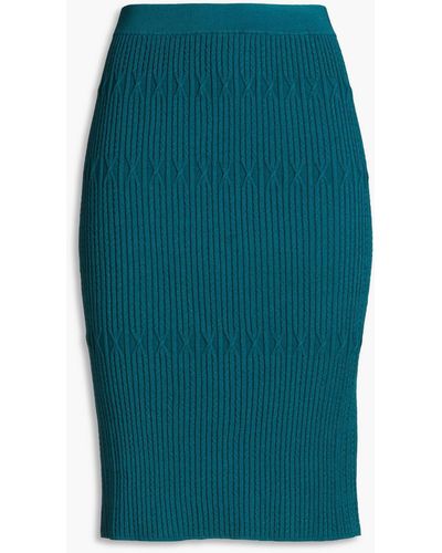 Diane von Furstenberg Cable-knit Pencil Skirt - Blue