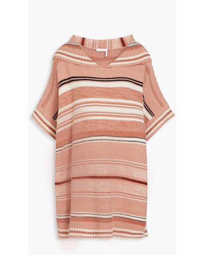 See By Chloé Oversized Striped Alpaca-blend Jumper - Pink