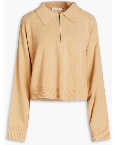 Loulou Studio Banni Wool And Yak-blend Polo Sweater - Natural