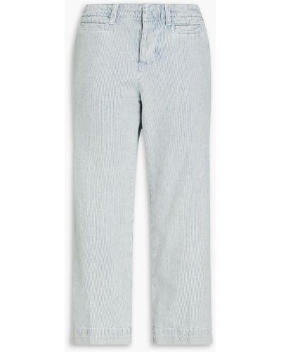FRAME Le Tomboy Striped High-rise Straight-leg Jeans - Blue