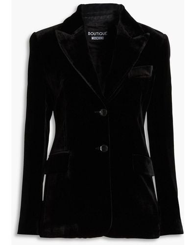Boutique Moschino Velvet Blazer - Black
