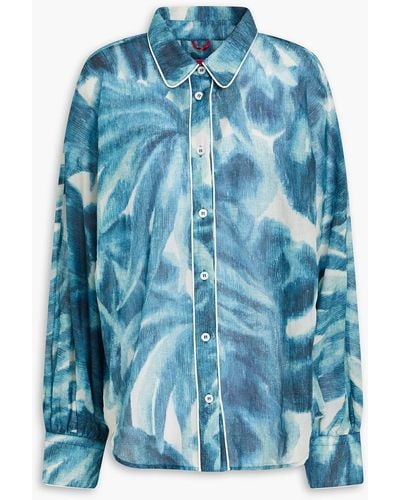 F.R.S For Restless Sleepers Printed Cotton-voile Shirt - Blue