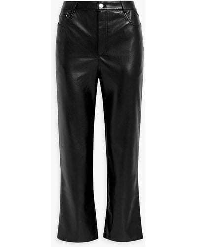 Cami NYC Hanie Cropped Faux Leather Straight-leg Trousers - Black