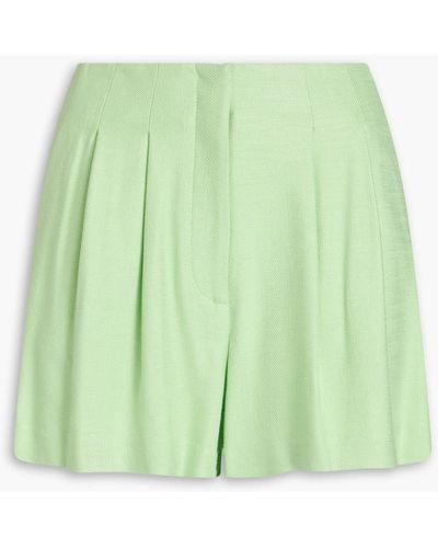 Veronica Beard Gables Pleated Twill Shorts - Green