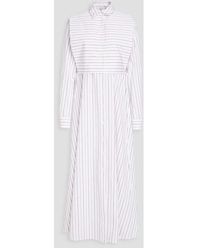 Rosetta Getty Striped Cotton-poplin Midi Shirt Dress - White