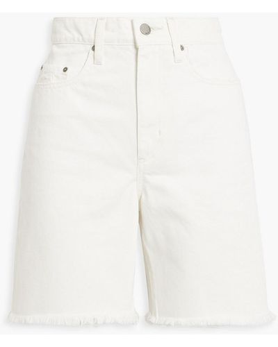 Nobody Denim Tyler Frayed Denim Shorts - White