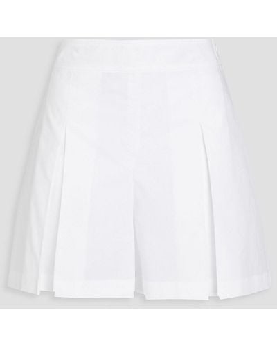 Boutique Moschino Pleated Cotton Shorts - White