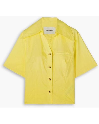 Nanushka Yusra Cotton-poplin Shirt - Yellow