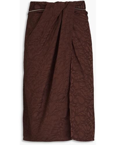 Jacquemus La Jupe Bodri Draped Zip-detailed Jacquard Skirt - Brown