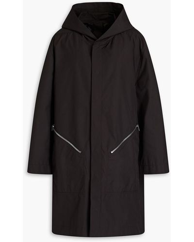 Rick Owens Crepe Hooded Raincoat - Black