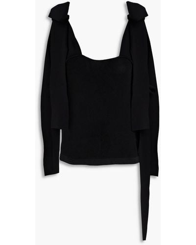 By Malene Birger Mei Tie-detailed Knitted Top - Black