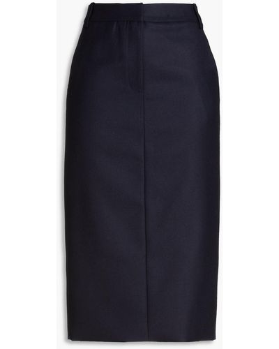 Tibi Wool-twill Midi Pencil Skirt - Blue