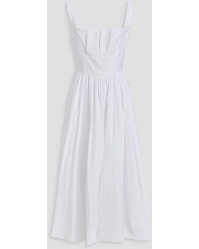 Emilia Wickstead Terry Gathered Cotton-poplin Midi Dress - White