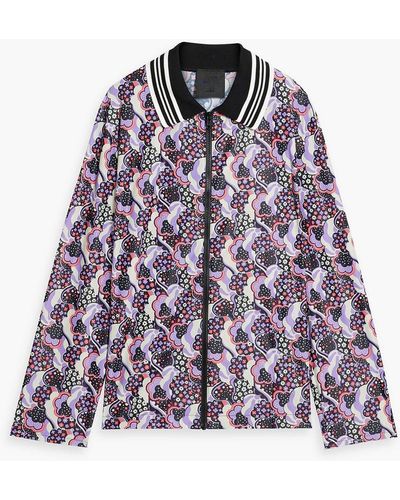 Anna Sui Jacke aus glänzendem jersey mit floralem print - Lila
