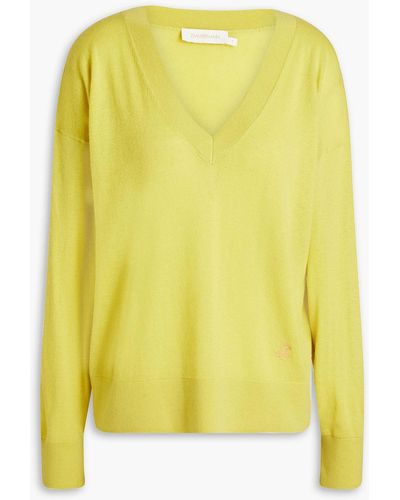 Zimmermann Embroidered Cashmere Sweater - Yellow