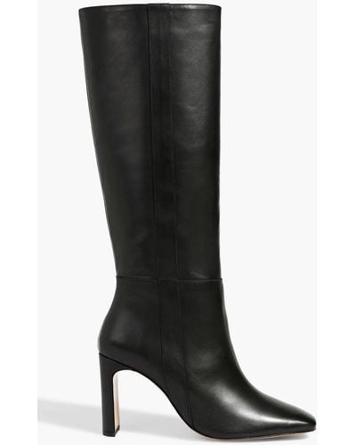 Iris & Ink Lara Leather Knee Boots - Black