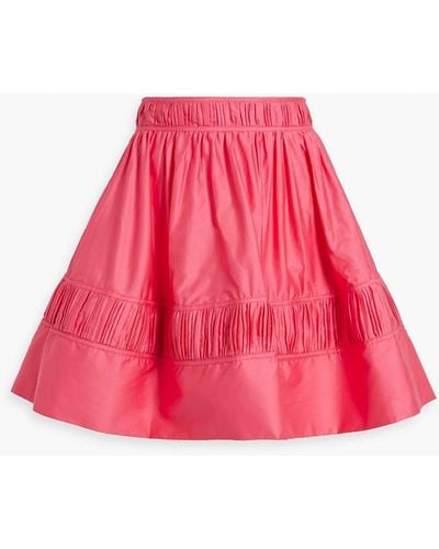 Aje. Calder Pintucked Cotton-poplin Mini Skirt - Red