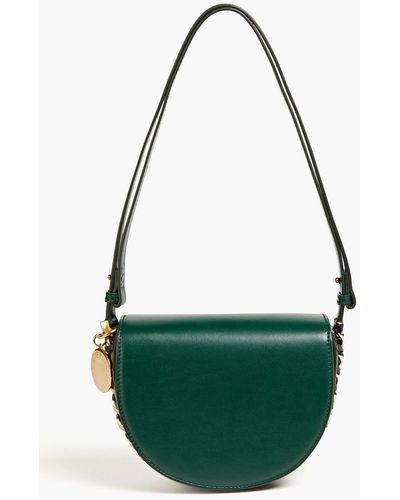 Stella McCartney Chain-embellished Faux Leather Shoulder Bag - Green