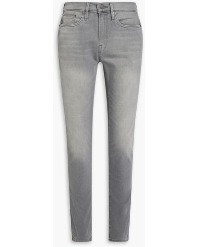 FRAME L'homme Skinny-fit Faded Denim Jeans - Grey